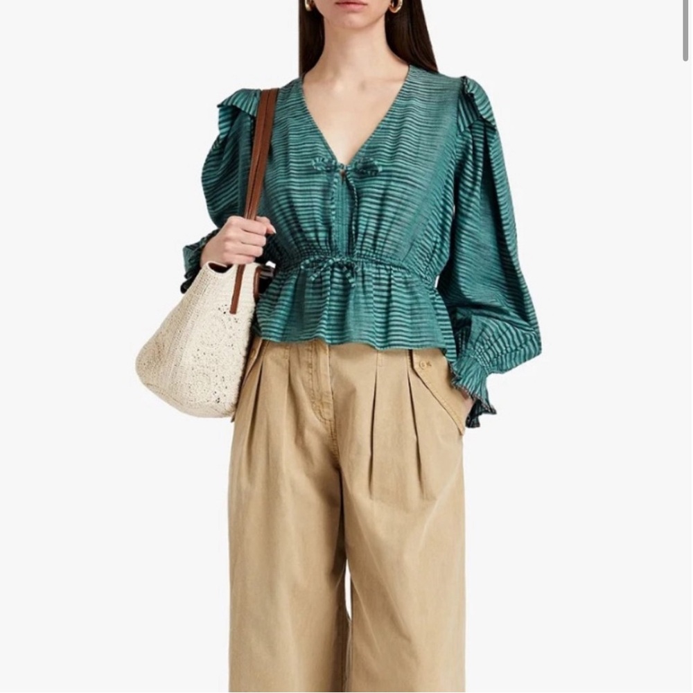 ULLA JOHNSON OPHELIA STRIPED BLOUSE